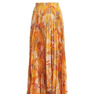 Acler Hooper Pleated Maxi Skirt Yellow Size US 10 AU 14 NWT! $350